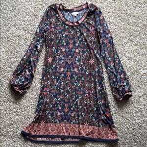 Max Studio Multicolored Casual Sundress with Bishop Sleeves